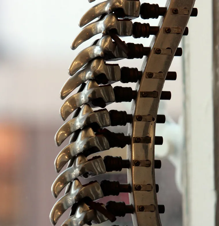 A sculpture of the human spine, representing spinal decompression care at Fort Walton Beach Chiropractic
